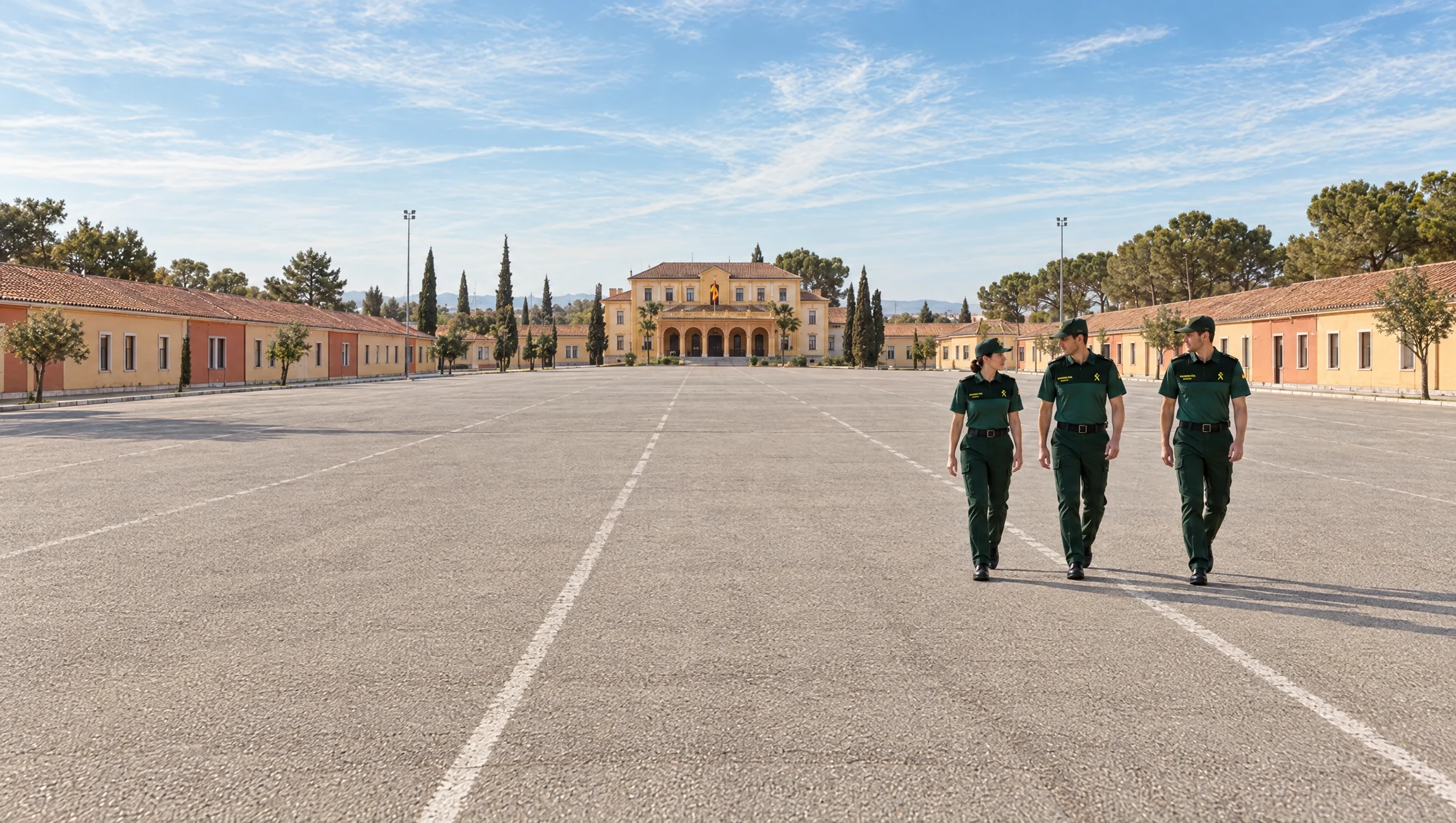 Patio y recorrido de la academia en Baeza